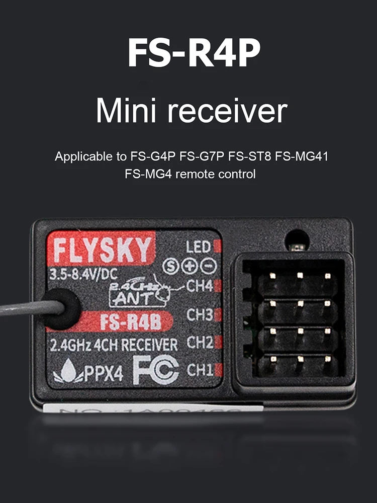 Ricevitore radio definito dal software Ricevitore digitale multifunzionale Flysky FS-R4B Antenna singola per FS-G7P FS-ST8 FS-MG41 FS-MG4