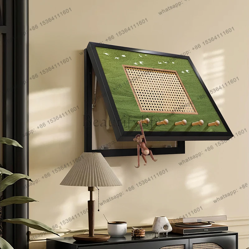 

Electric Meter Box Decorative Painting with Vine Weaving and Hooks, Distribution Box Weak Current Box Switch Cover Panel