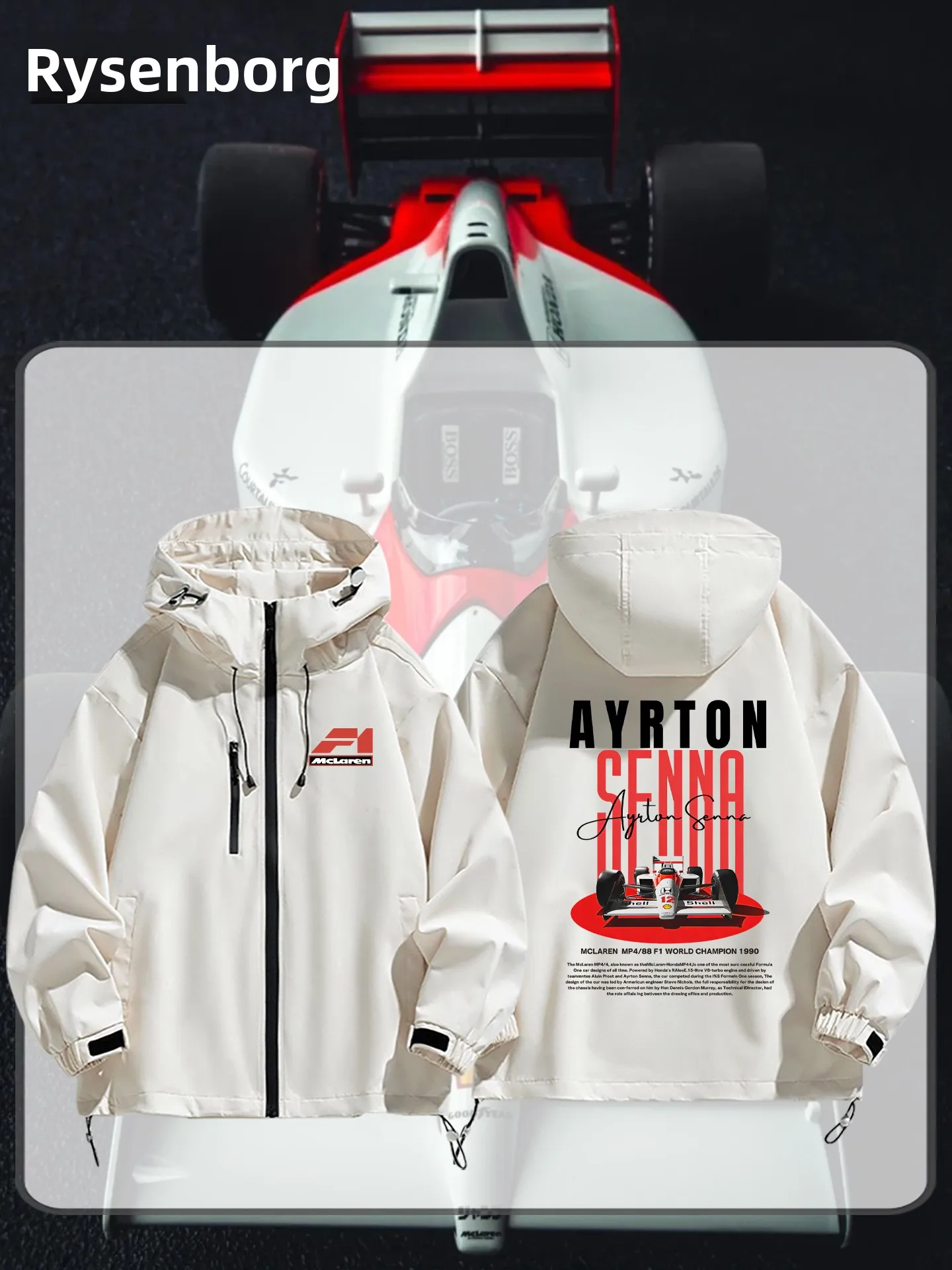 

Мужская ветрозащитная куртка McLaren Formula One Racing 3-в-1 из полиэстера с капюшоном, повседневная, в стиле кэжуал