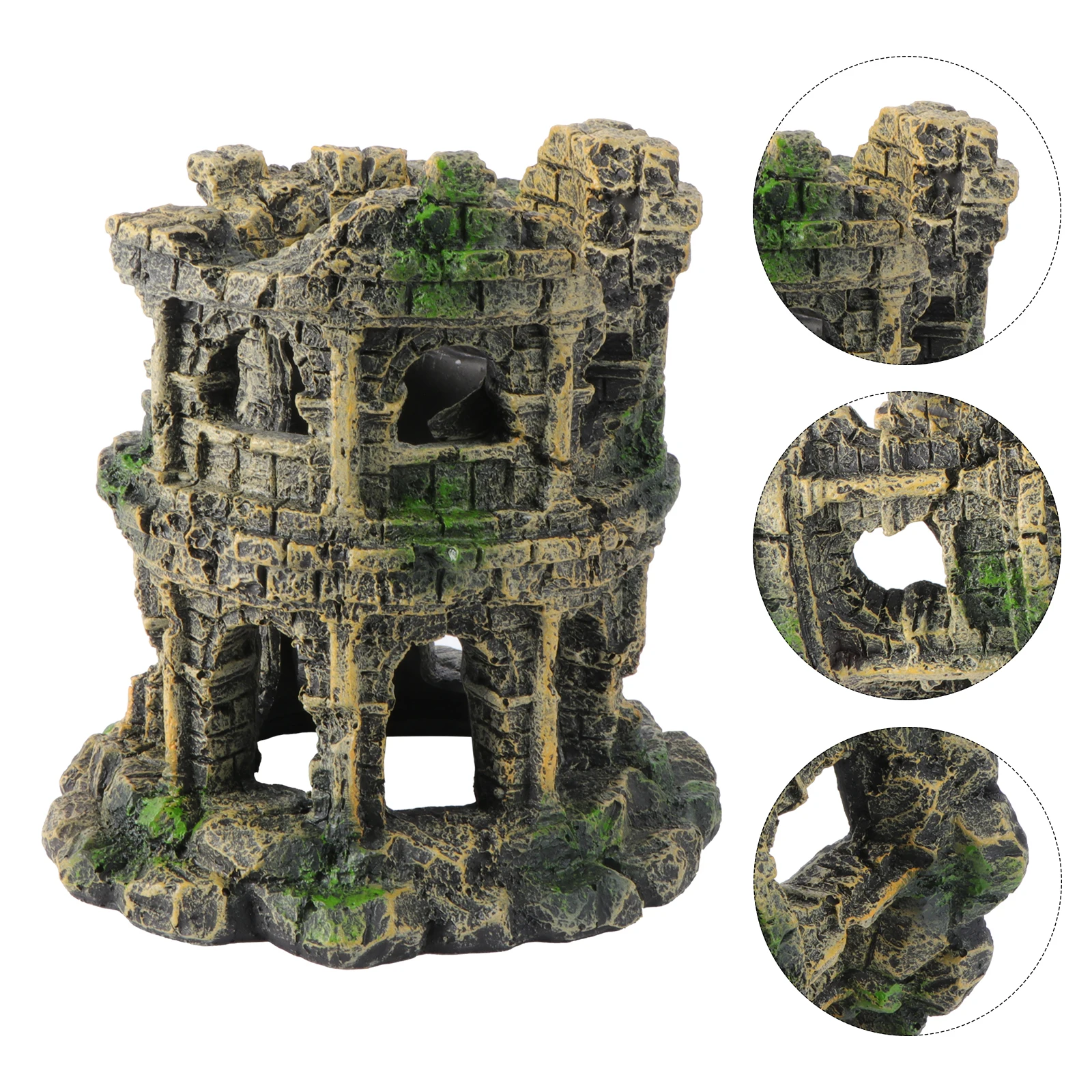 

1Pcs Ancient Rome Colosseum Aquarium Decoration Resin Made Realistic Scene Styling Low Maintenance Fish Tank Ornament for Vivid