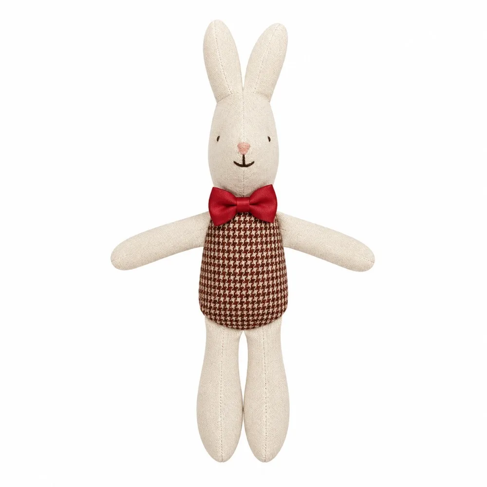 Cute Handmade Craft Linen Bunny Soft Rabbit Cloth Bunny Nursery Room