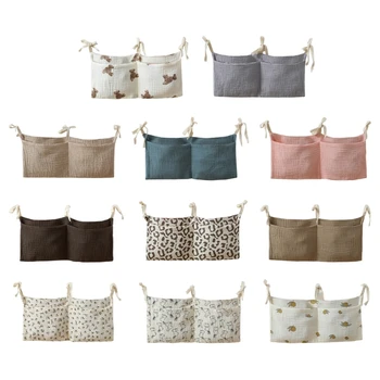 Algodão pendurado sacos de armazenamento para recém-nascidos, organizador do berço, bolso de fraldas, bedding set, baby bed acessórios, nappy store, brinquedo