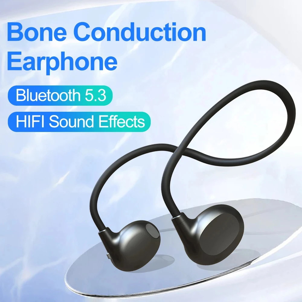 Neckband Earphones AIR ONE Bluetooth5.3 Headphones Air Conduction Wireless Earbuds HiFi Sound Sports Headest Waterproof With Mic