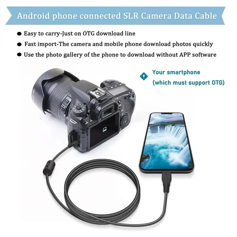 USB-C to Mini 8-Pin (UC-E6) OTG Camera Data Cable, Type-C to Mini USB-B 8P Sync Cord for Nikon Canon Sony DSLR & Android Phone,