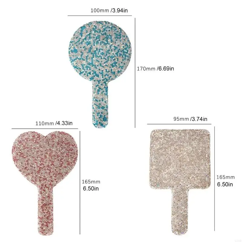 U0de Hand Mirror Travel Makeup Gương cầm tay Gương Vanity Gương Vanity Gương động