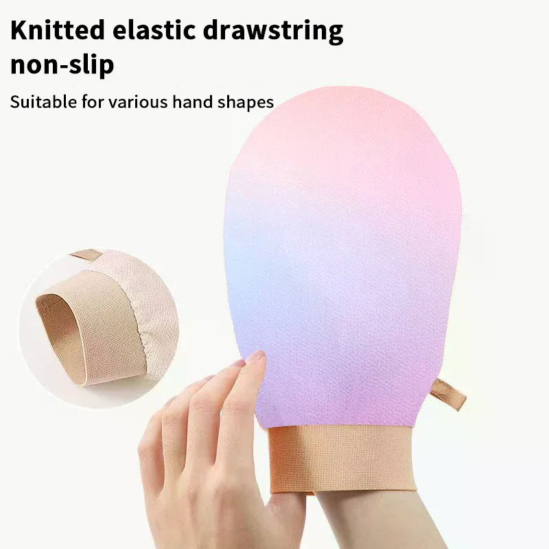 التدرج الملونة طبقة واحدة منشفة استحمام رقيقة مزدوجة الوجهين قفازات الاستحمام تنظيف الجسم التقشير تقشير فرك فرك قفازات