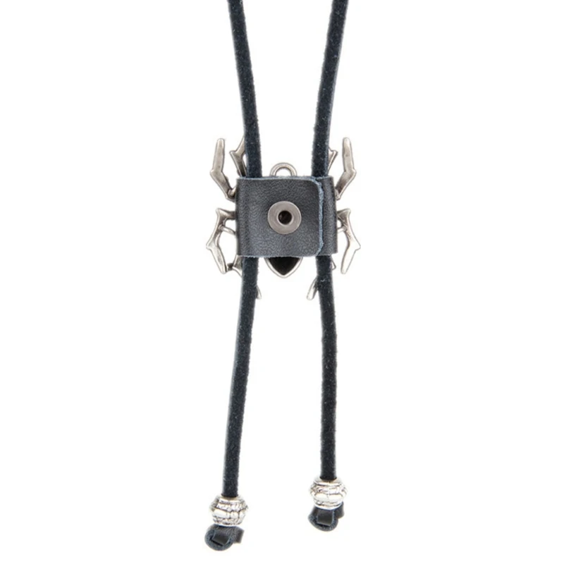 Chic 3D Spiders Buckle Bolo Tie for Men Women Bridegroom Wedding Necklace Western Cowboy Necktie Bolo Tie for Shirt