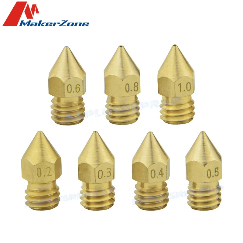 Qual MK8 Brass Nozzle Head Printer Extruder 0.2/0.3/0.4/0.5/0.6/0.8/1.0MM Nozzle Optional For 1.75MM  Ender-3 CR10 3D Printer