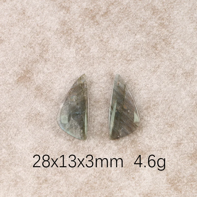 B&F Labradorite Earring Beads, Handmade Natural stones beads, Polished Stones for jewelry Making Supplies