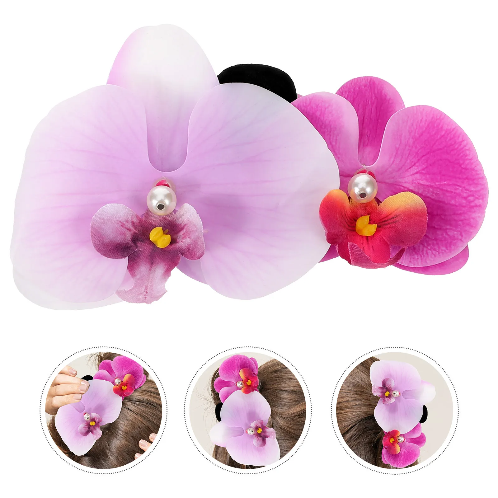 Clips de garra de flores, accesorios florales para el cabello con perlas, pasadores de joyería para el cabello elegantes y ligeros para mujer, fecha de uso diario