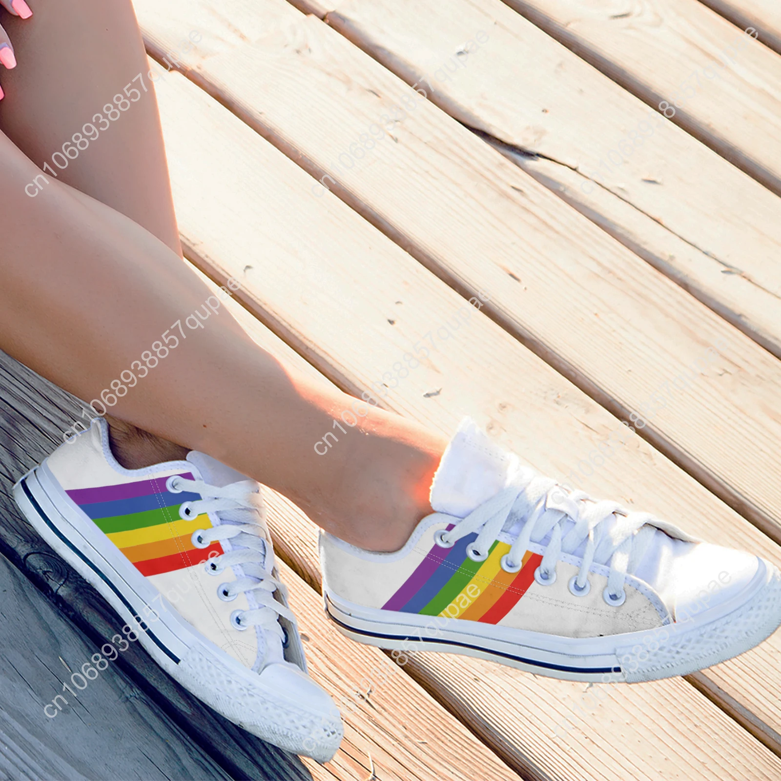 Baskets en toile pour femmes et hommes, chaussures de couple, chaussures de sport décontractées, chaussures plates à lacets pour adultes, LGBT Pride