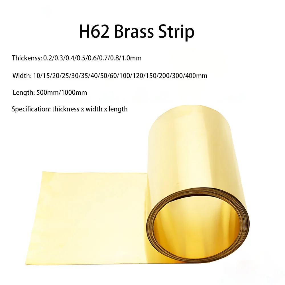 

1Meter Brass Strip Width 10-400mm H62 Brass Metal Thin Sheet Foil Plate Thickness 0.3/0.4/0.5/0.6/0.7/0.8-1mm