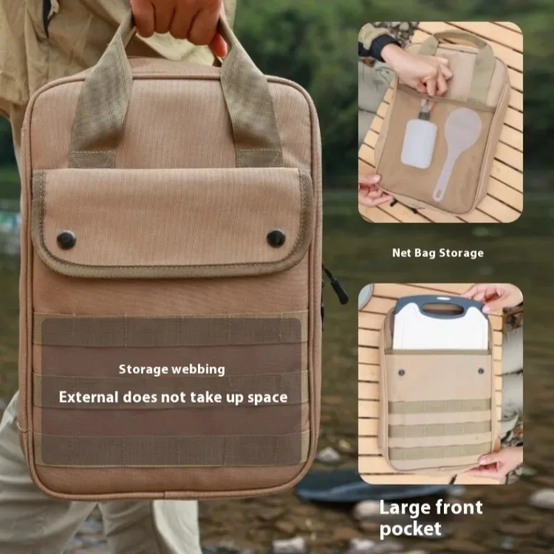 

Набор походной посуды для кемпинга: портативная сумка для столовых приборов из ткани Оксфорд и сумка для хранения кухонных принадлежностей для путешествий