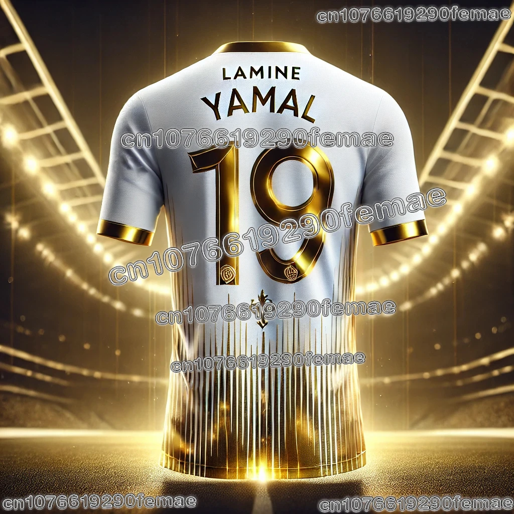 أحدث تصميم AI الأصلي لامين يامال الفاخرة التذكارية عالية الجودة قميص رياضي يوميا مريح لكرة القدم