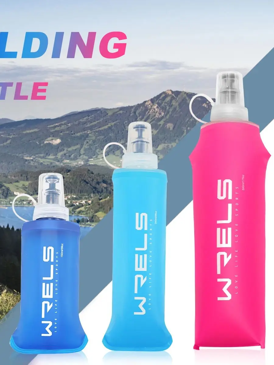 AliExpress WRELS Camping Soft Water Bottle Drinking Sport Folding Bag Flask Outdoor Running Hydration Pack Waist Bicycle BPA Free