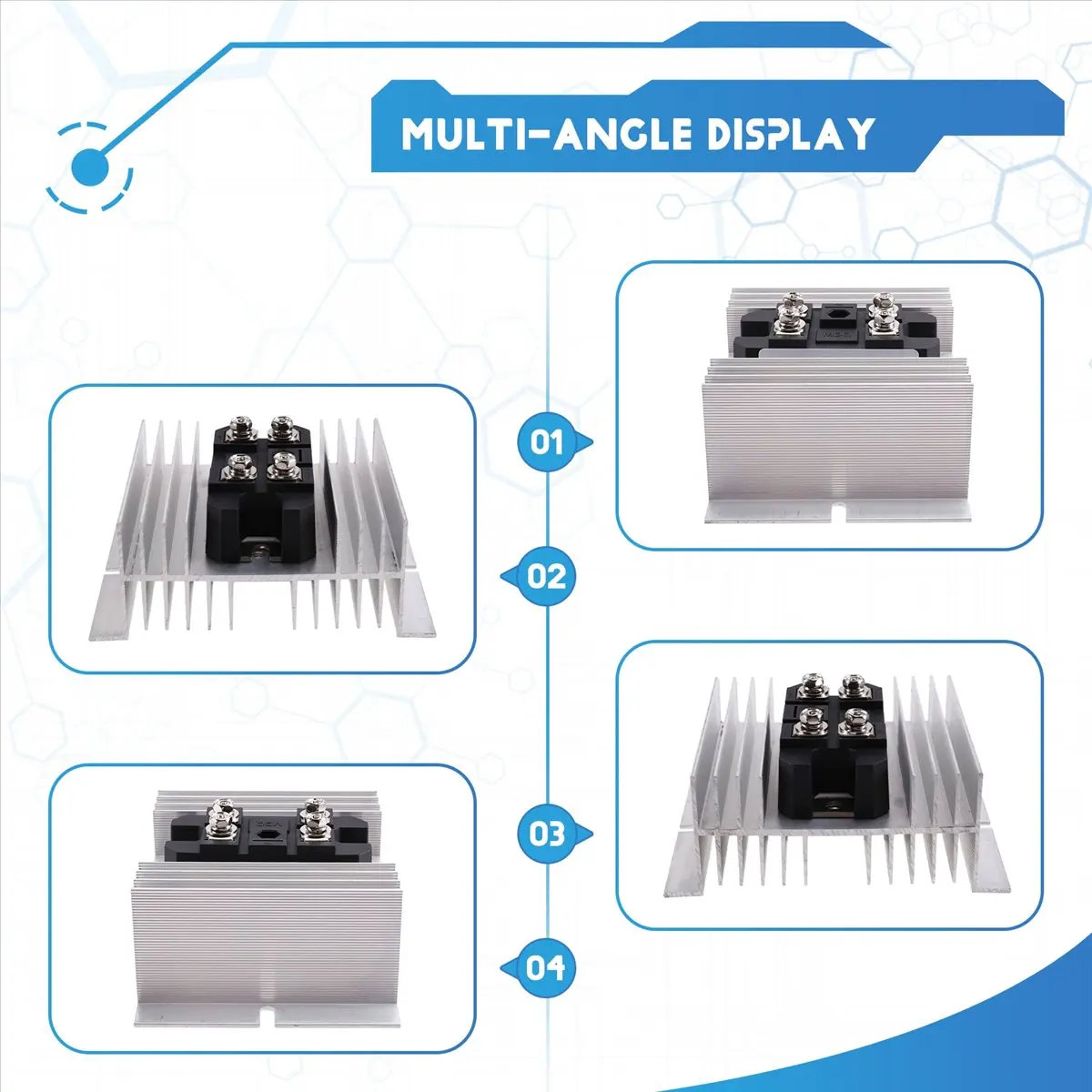 

Модуль силиконового однофазного диодного мостового выпрямителя HowAA87 Volt в металлическом корпусе, MDQ 100A, 1600В
