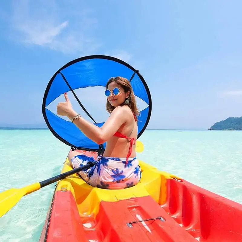 Kayak Boat Wind Sail Foldable Windsurfing Sails Kayak Accessories Portable Paddle Board Shade Boating Supplies For Canoe