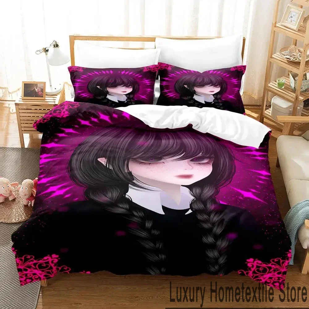 3D Print Wednesday Addams Bedding Set Boys Girls Twin Queen King Size Duvet Cover Pillowcase Bed boys Adult Home Textileextile