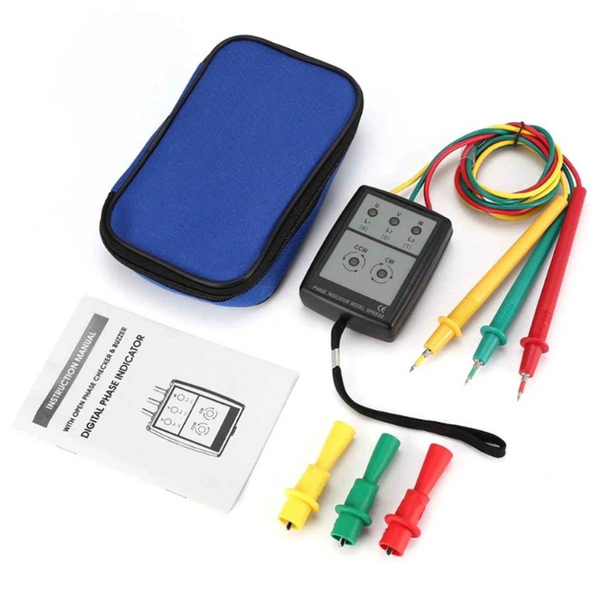 

ABNJ Phase Detector Three Phase Alternating Current Phase Meter Phase-Sequence Tester Digital Phase-Order Indicator SP8030