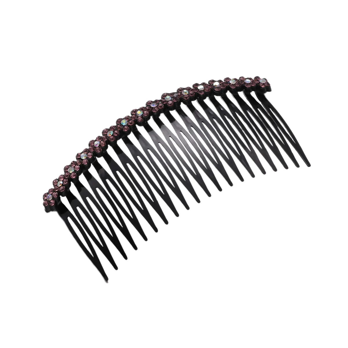 

2Pcs Bridal Hair Comb Rhinestone Ladies Accessories Women Wedding Headdress Plum Flower Design Durable Simple Looks
