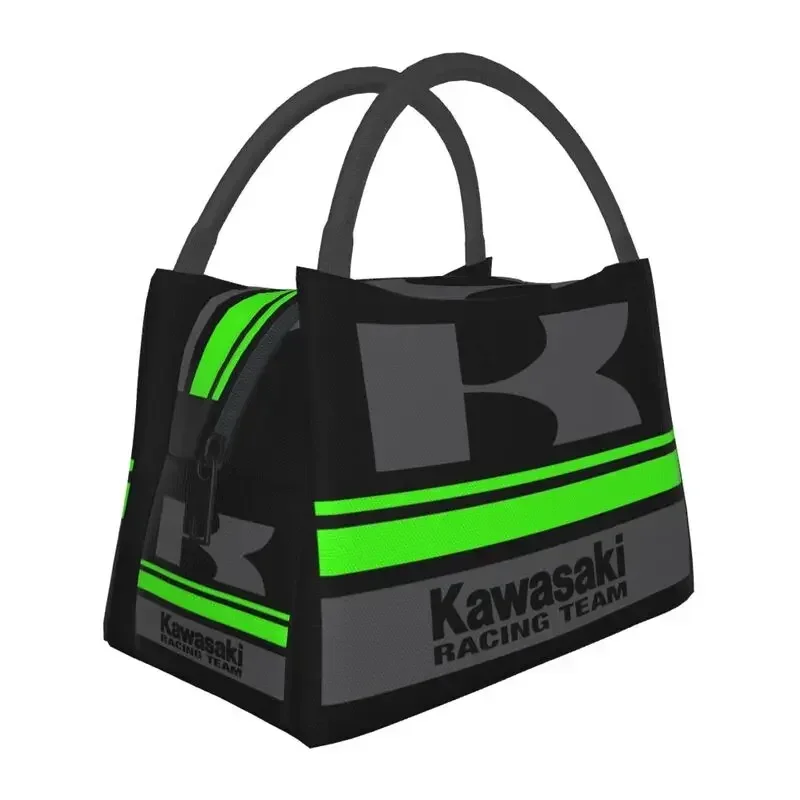 Custom Kawasakis motocicleta logotipo almoço sacos para mulheres, refrigerador térmico, lancheira isolada para o trabalho, rosa ou viagem lancheira