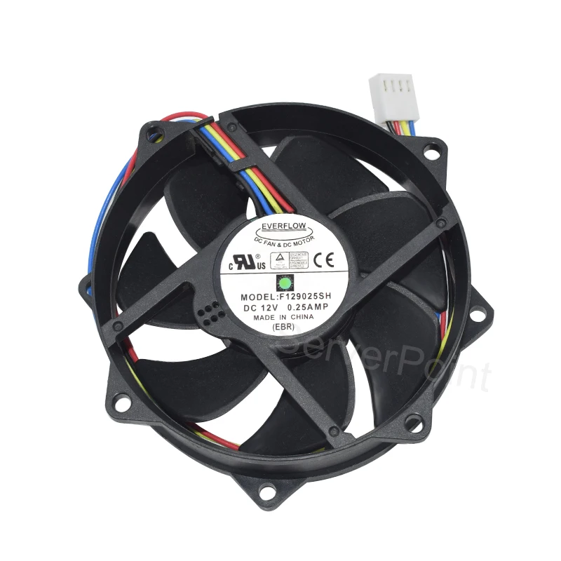 Nuovo per Everflow F129025SH DC 12V 0.25A 90x90x25mm ventola rotonda per Server a 4 fili