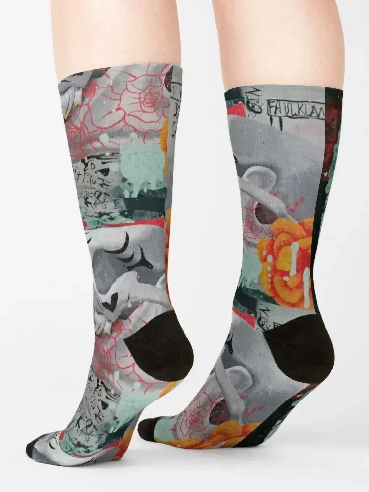Deadly bones Socks football with print FASHION cycling Men's Socks Women's