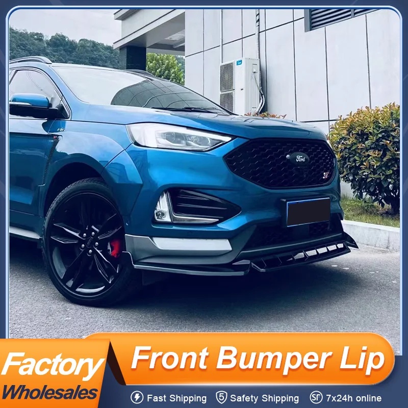 Für Ford Edge 2015-2021 Frontstoßstangenlippe Spoilerlippe Bodykit Schutz Schwarz Carbon-Optik Exterieur Zubehör