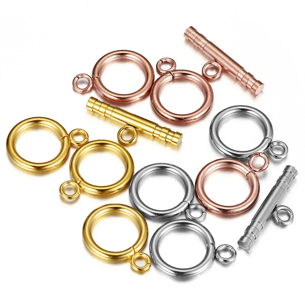 4sets/lot Stainless Steel Toggle Clasps for Jewelry Making DIY Bracelet Necklace OT Clasp Connectors Buckle Findings Accessories