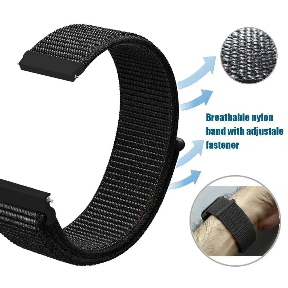 20 22mm Nylon Loop Strap For Honor Watch 4 Pro/GS 3/GS 3i/GS Pro/Magic Watch 2 46mm 42mm Replacement Band Bracelet Accessories