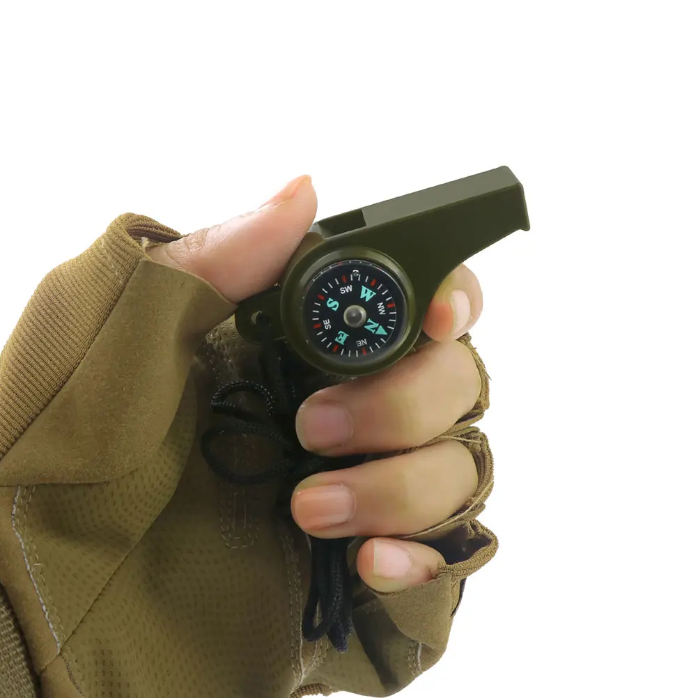 

Multifunctional Compass Whistle Thermometer Lanyard Small Climbing Outdoor Hiking Camping Supplies Emergency Survival Gear