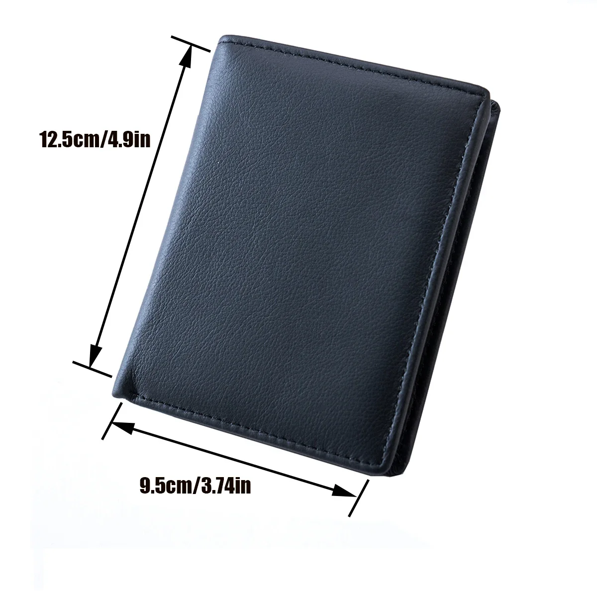 Unisex Vintage Genuine Leather Wallet Vertical Short Credit Card Holder RFID Blocking Money Bag High Quality with Coin Purse