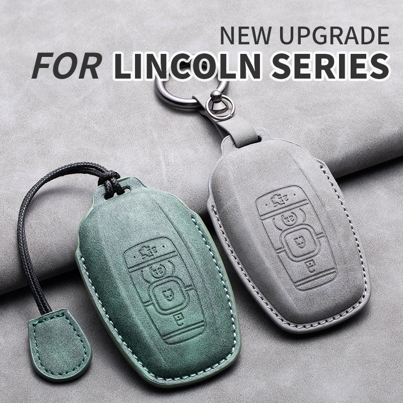 

For Lincoln Continental MKC MKZ MKX Navigator Z Nautilus Aviator Corsair 2022 2019 2018 2017 Leather Car Key Case Cover Shell