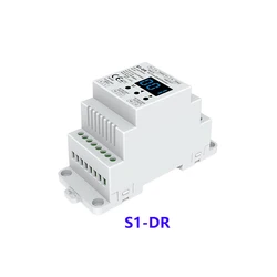 Regulador de intensidad Triac DMX de 2 canales, S1-DR de Riel DIN, 2 canales, CA, AC100V-240V, salida de doble canal, controlador LED DMX512 de silicona, envío gratis