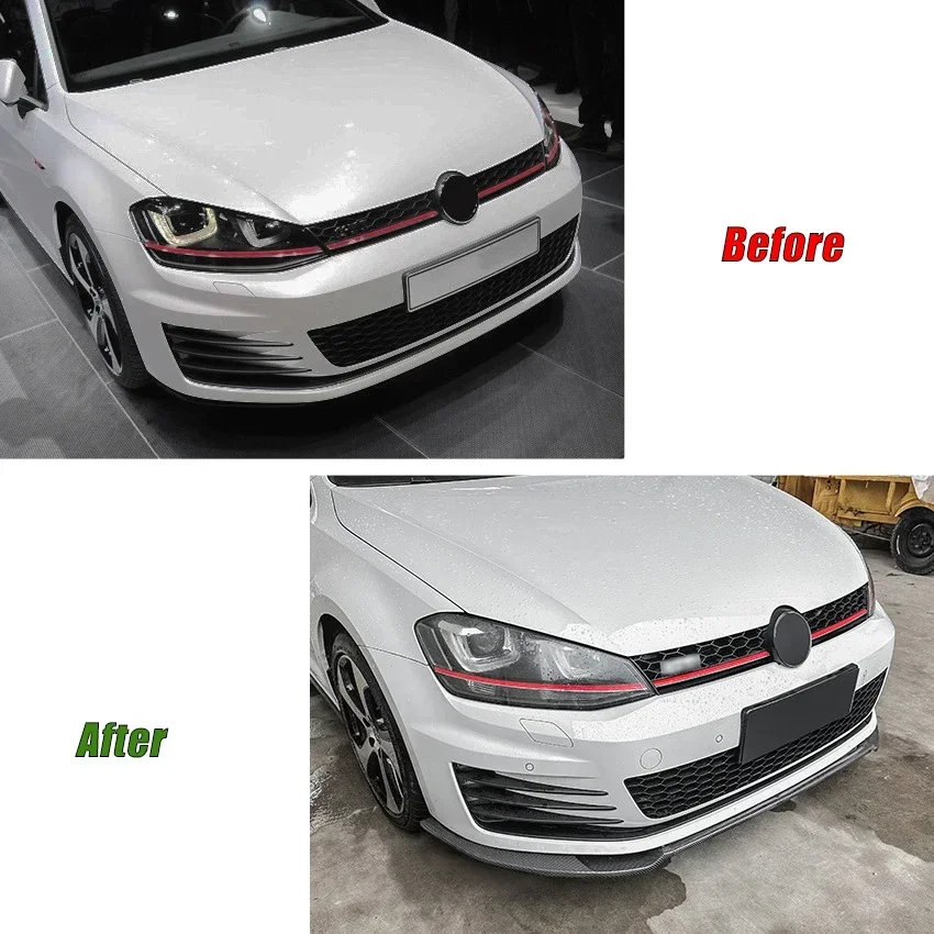 For VW Golf 7 MK7 GTI R Rline 2013 To 2016 Car Front Bumper Lip Splitter Spoiler Diffuser Accessories Body Kit Lower Auto Tuning