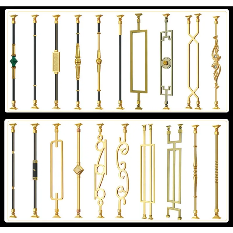 Home Villa light luxury staircase handrail modern new Chinese European crystal indoor household aluminum alloy guardrail - view 6