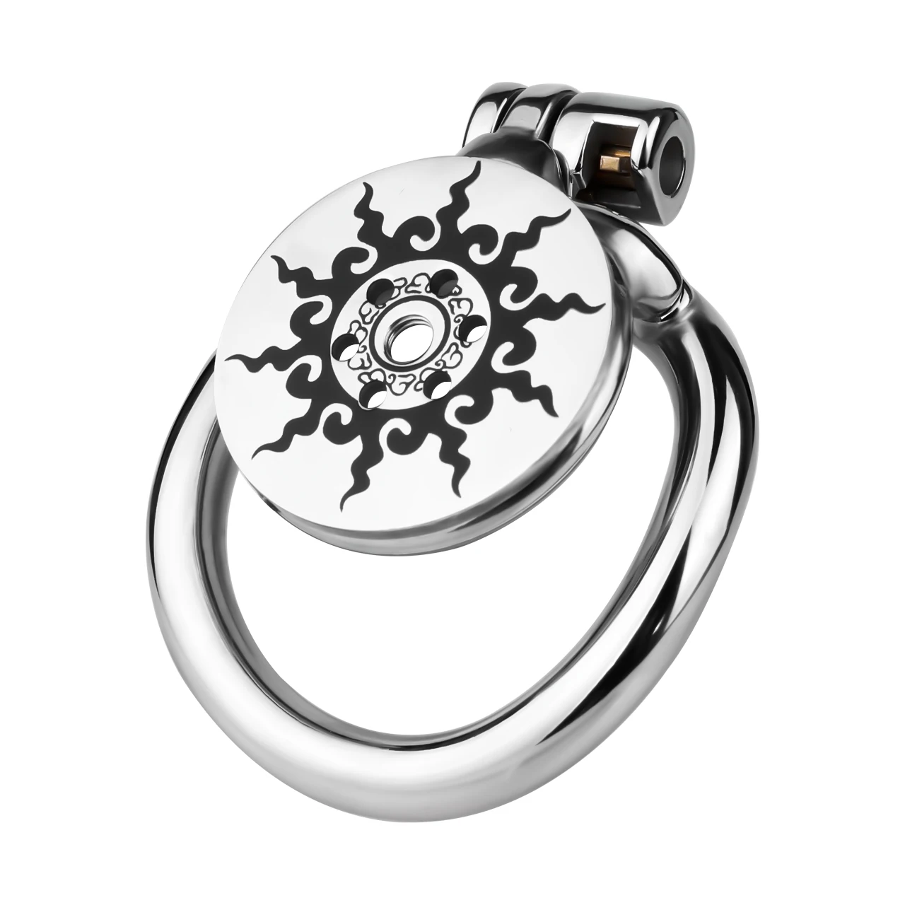 FRRK الساخن تدوير الشمس الذكور جهاز العفة المسطحة ثلاثي الاتجاه بولي حزام حزام حزام الإحليل القسطرة حلقات القضيب BDSM الجنس لعب الرجال الأزواج #3