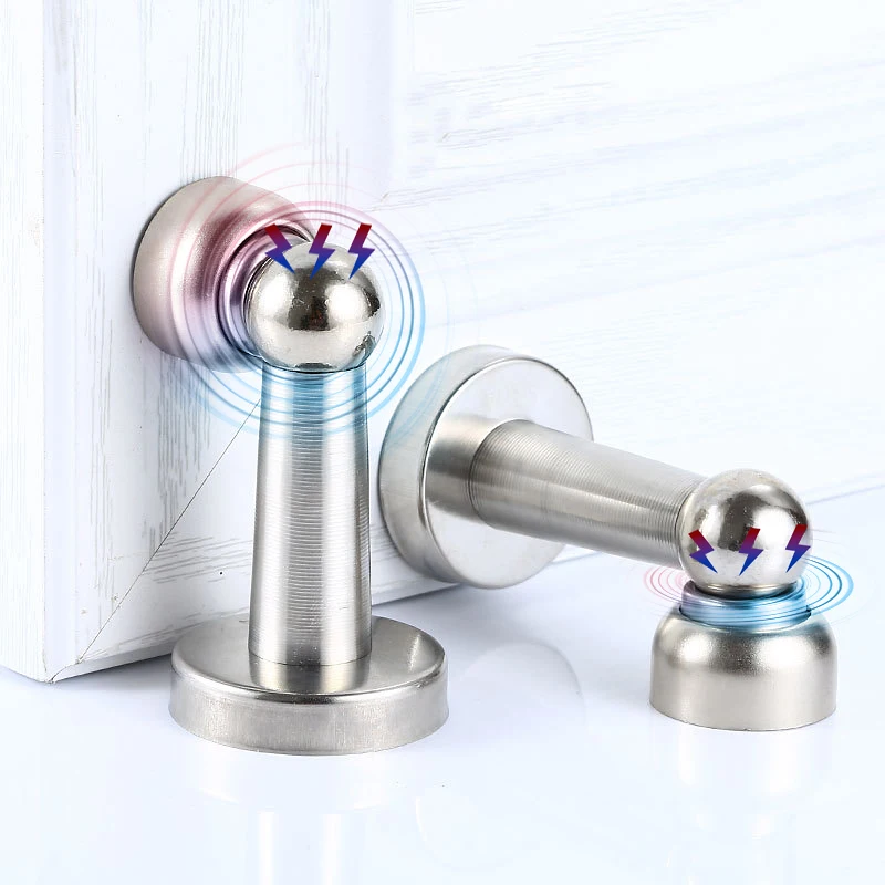 

Door Stopper Anti-collision 304 Stainless Steel Magnetic Door Stop Door Catch Handle Bumpers Mute Anti-Shock Protection Wall Pad