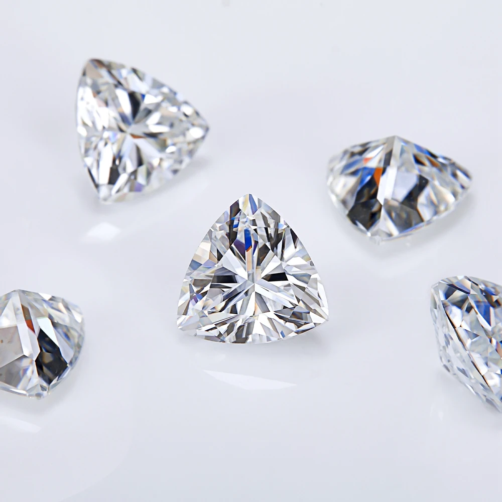 Eme jewe Trillion Cut مويسانيتي حجر فضفاض، أبيض D اللون VVS1 وضوح قطع ممتاز لصنع المجوهرات مع شهادة