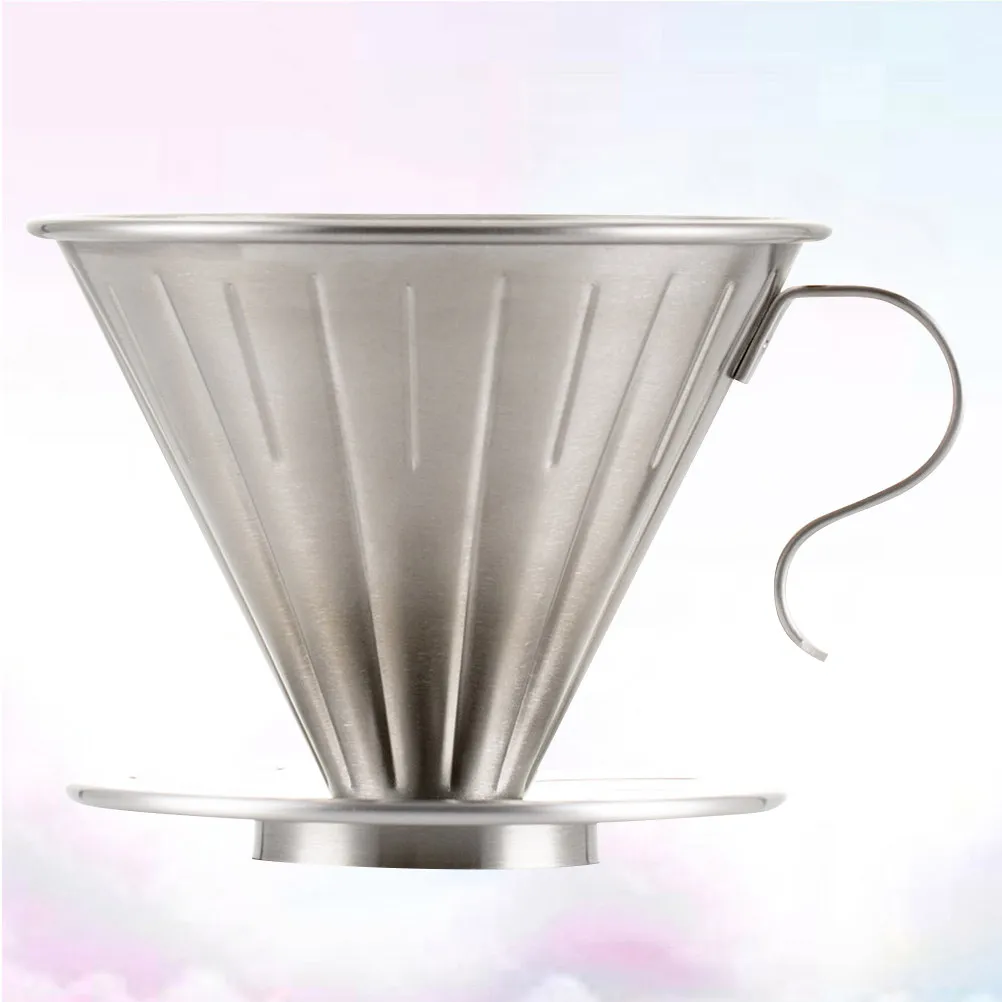 

Stainless Steel Coffee Dripper Cone Permanent Coffee Maker Separate Stand for 1-2 Cups Reusable Filter Cup