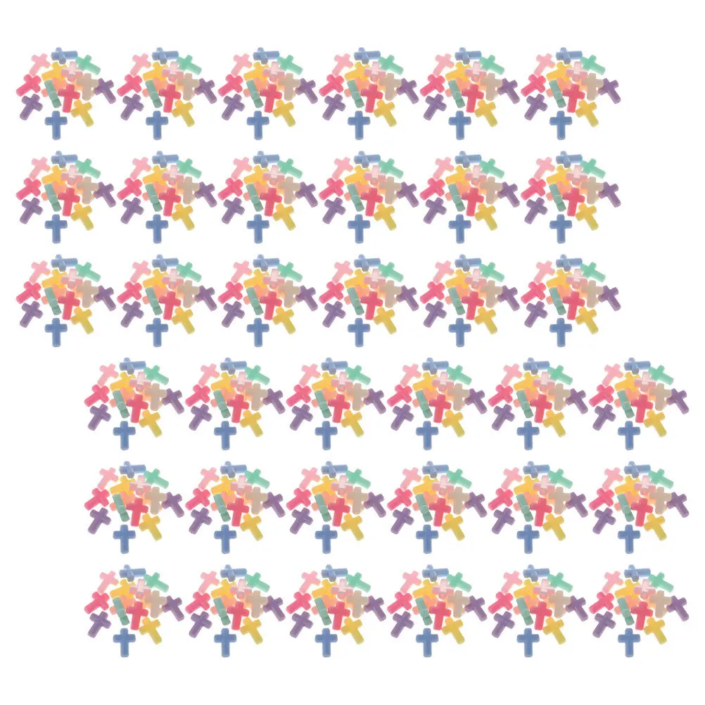 500 pezzi di perline acriliche a forma di croce, durevoli e lucide, perline artigianali fai da te per collane, bracciali, creazione di gioielli, accessori per gioielli