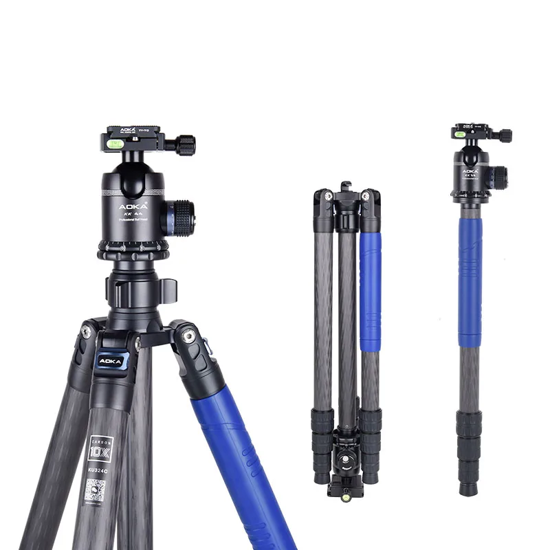 حامل ثلاثي كاميرا AOKA KU324C+KK44 احترافي للسفر في الهواء الطلق من ألياف الكربون منخفض الجاذبية #2