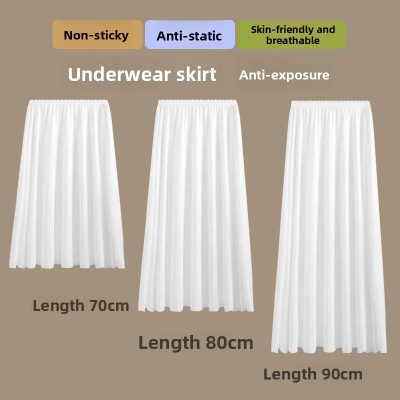

Women's Long Midi Skirt Inner Hanfu Style Half-length Skirts Floor-length A-Line Silhouette Fairy Skirt Modal Fabric