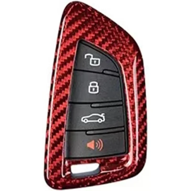 

Car Genuine Carbon Fiber Remote Smart Key Case Key Fob Case Holder Cover Trim Compatible For Toyota Supra A90 MK5 2019 2020 2021