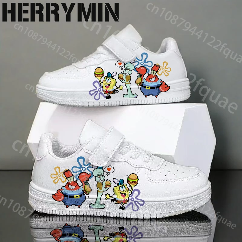 

2025 Hot Selling Christmas Gift SpongeBob Youth student small White Shoes boys girls Slip-resistant durable Shoes Gift