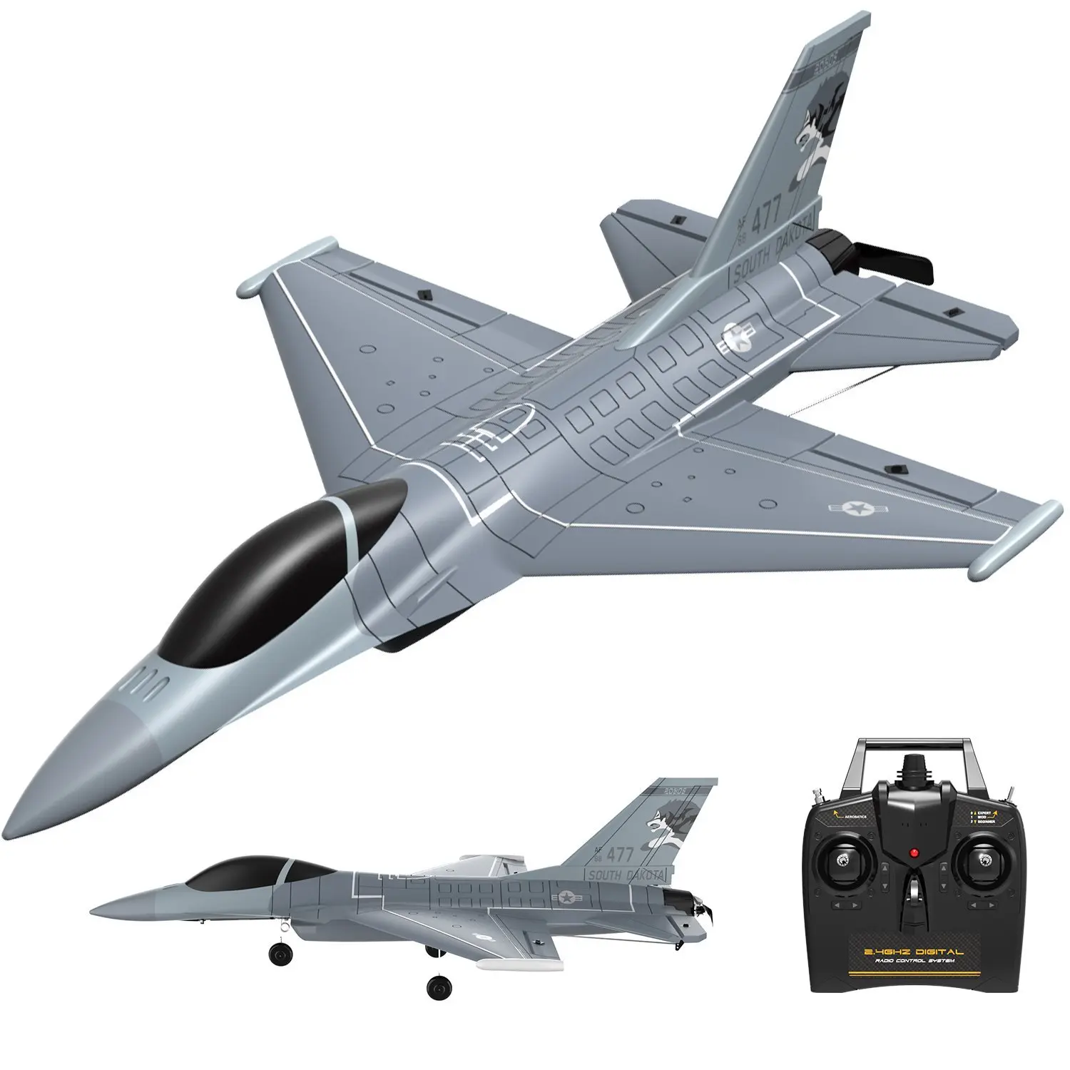 Volantexrc Jet Plane F16 Fighting Falcon 4ch Rtf With Xpilot Stabilizer Remote Control Trainer Airplane 761-10 Rc Fighter Toys