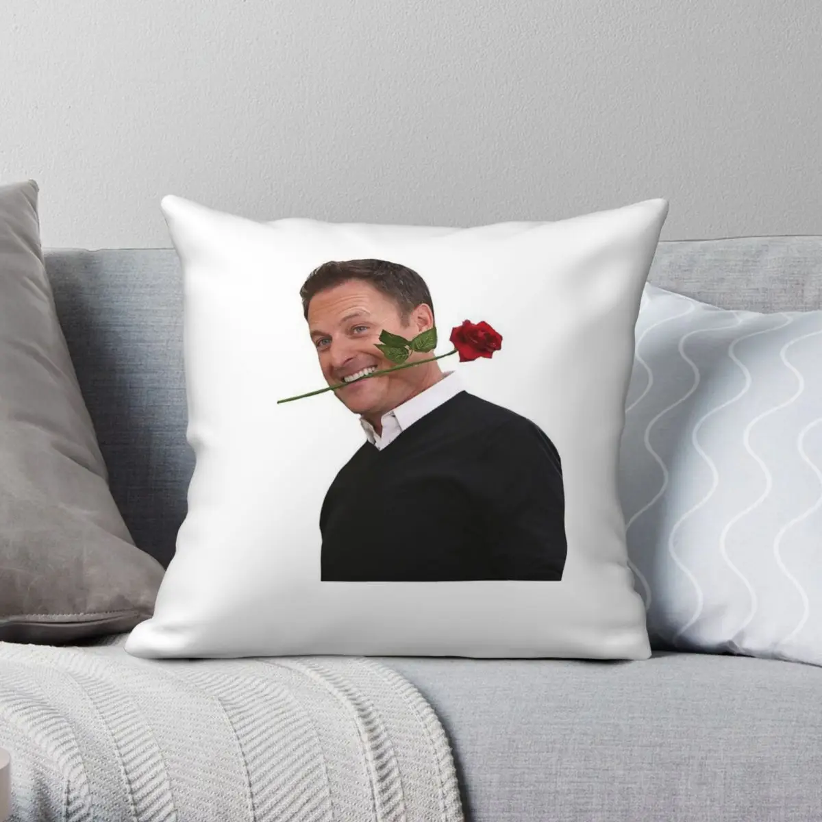 Chris Harrison Rose Square Pillowcase Polyester Linen Velvet Creative Zip Decor Throw Pillow Case Home Cushion Case