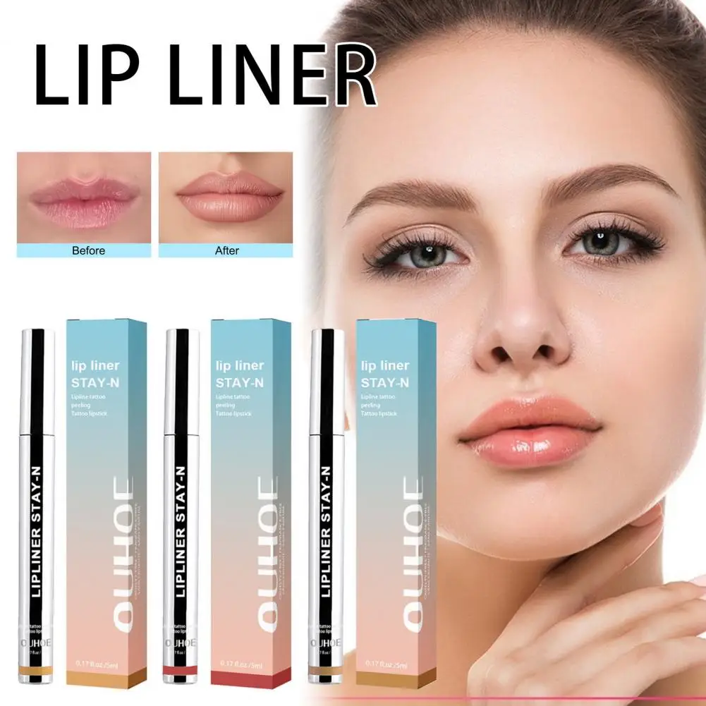 Vochtinbrengende Lipliner Met Hyaluronhoudende Langdurige Peel-Off Lip Liner Vlek Voor Vrouwen 5Ml Mollige Lippen Anti-Fading Safe