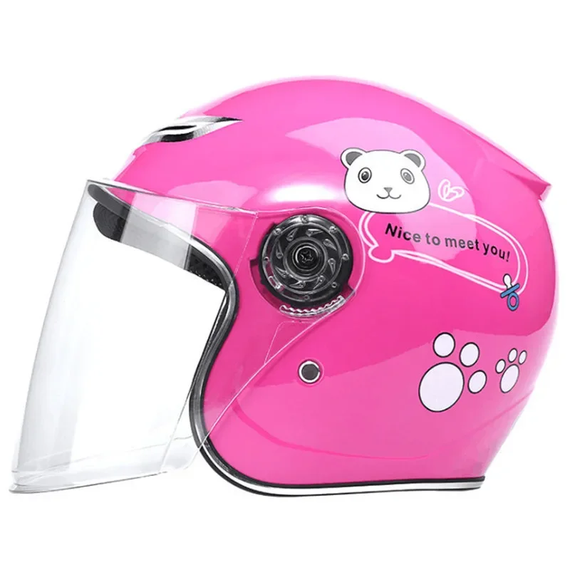 

Kids Motorcycle Helmet Electric Bicycle Open Face Dual Lens Visors Summer Scooter Motorbike Bike Riding Safety Gear for Children