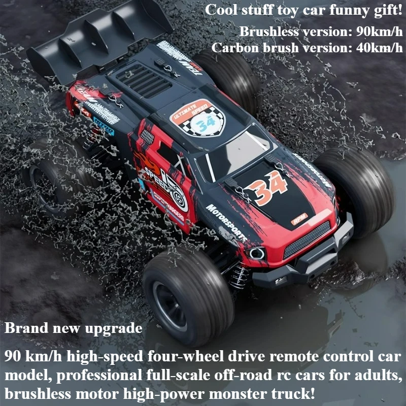 

Cool Stuff Toy Car Funny Gift-90km/h High-speed 4WD Rc Truck,Remote Control Car,Brushless Climbing Off-road Rc Cars for Adults